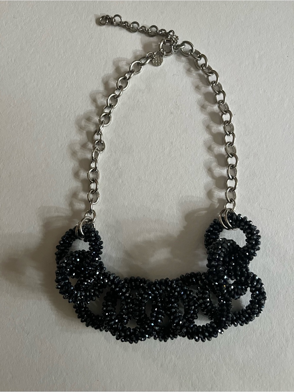 Talbots Elegant Navy Beaded Statement Necklace - Women Jewelry